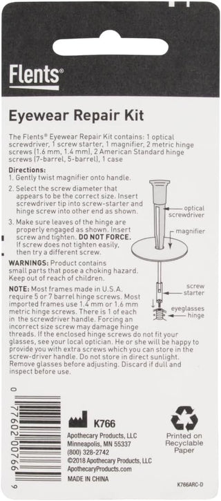 FLENTS 00766 EYE GLASS REP. KIT
