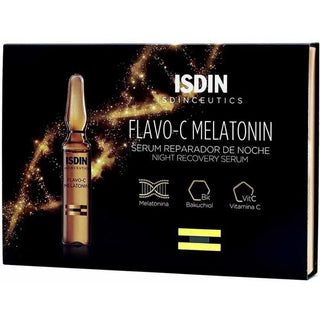 Isdin Isdinceutics Flavo-C Melatonin 2ml Night Recovery Serum Ampoules, Pack of 10's