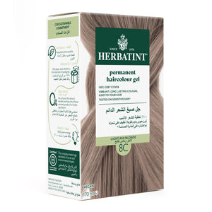 Herbatint, Permanent Haircolor Gel, 8C, Light Ash Blonde 135ML